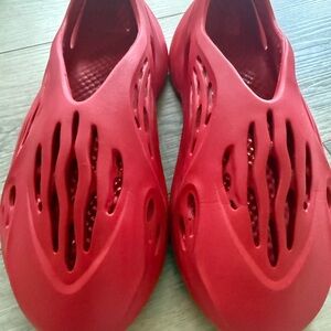 adidas Red Ventilated Slip-On Foam Shoes yezzy form runners